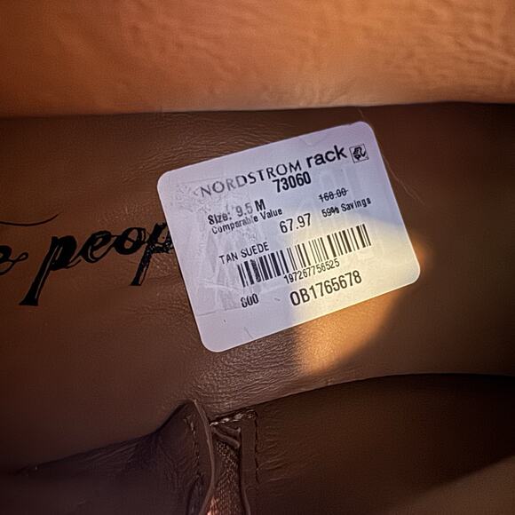 NEW Free People Bodhi Harness Sneaker Bootie Tan Suede boots shoes moto boho 9.5 - Picture 6 of 7